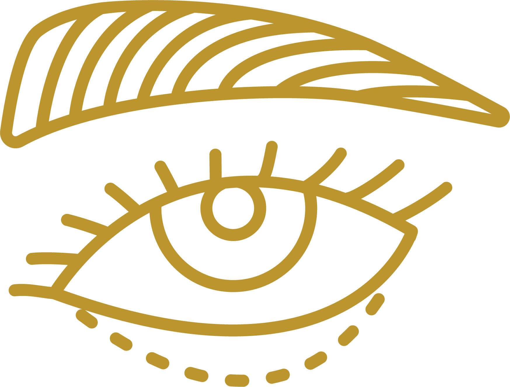 Eye icon showing FaceSculpter results for lifted eyes and smoother under-eye area