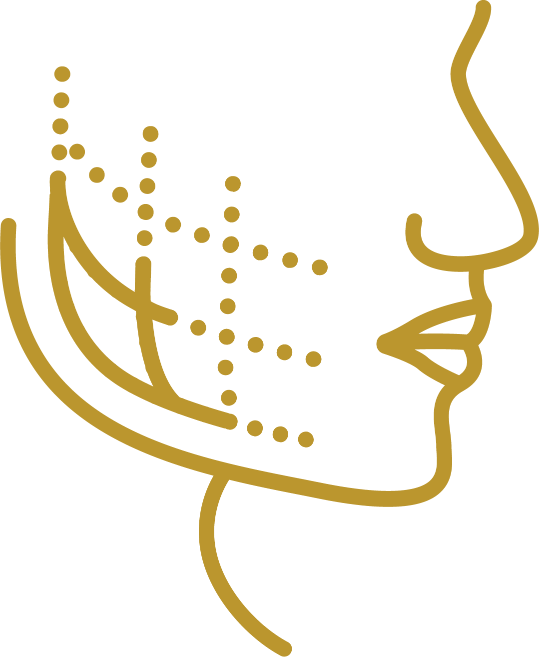 Side profile icon showing FaceSculpter’s jawline lift and contour benefits